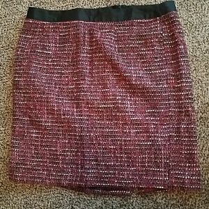 Boden Red and Black Pencil Skirt